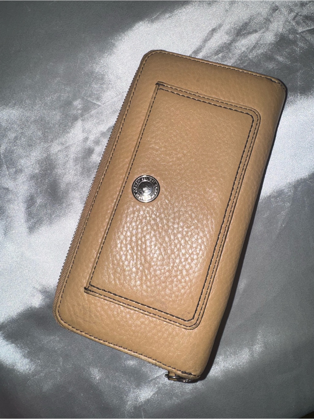 Coach Tan Leather Zip Wallet